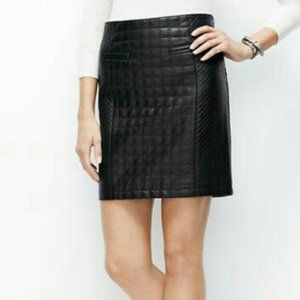 EUC Ann Taylor Faux Leather Quilted Skirt